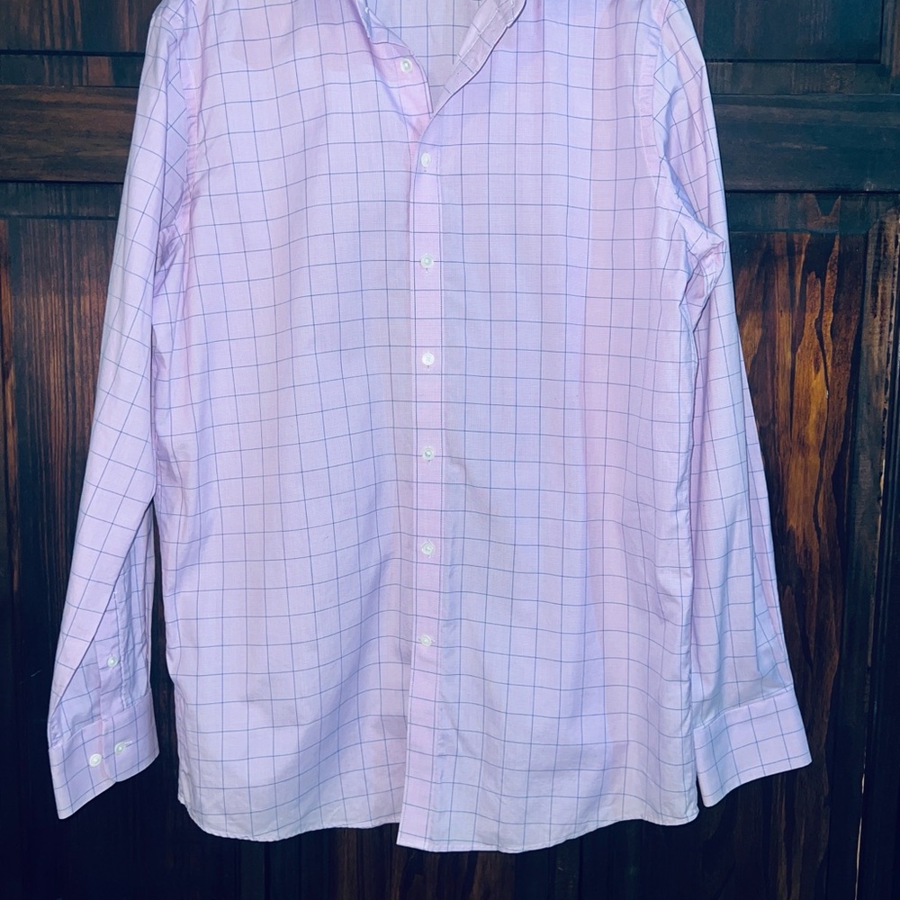 Rodd & Gunn Pink Dress Shirt‎ with Subtle Check Pattern xl 43/7